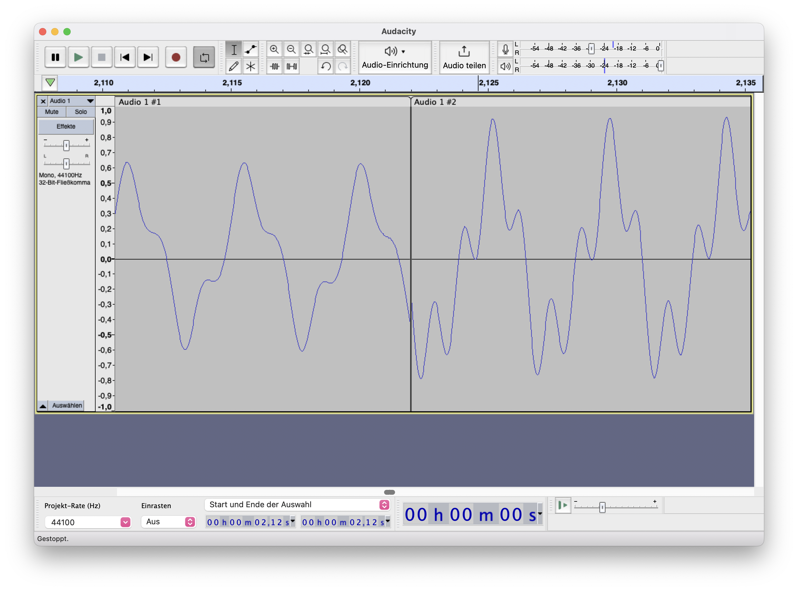 A waveshape with modulation rates 2 and 3.