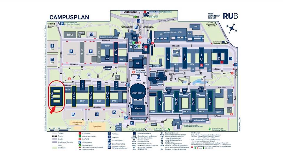 Lageplan des RUB-Campus