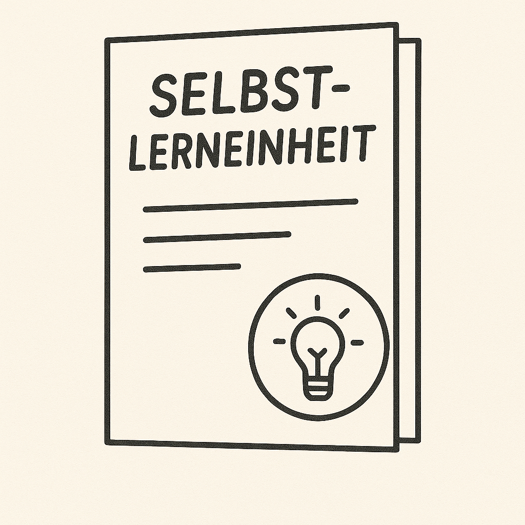 Handgezeichnete Illustration eines Buches fĂŒr eine Selbstlerneinheit
