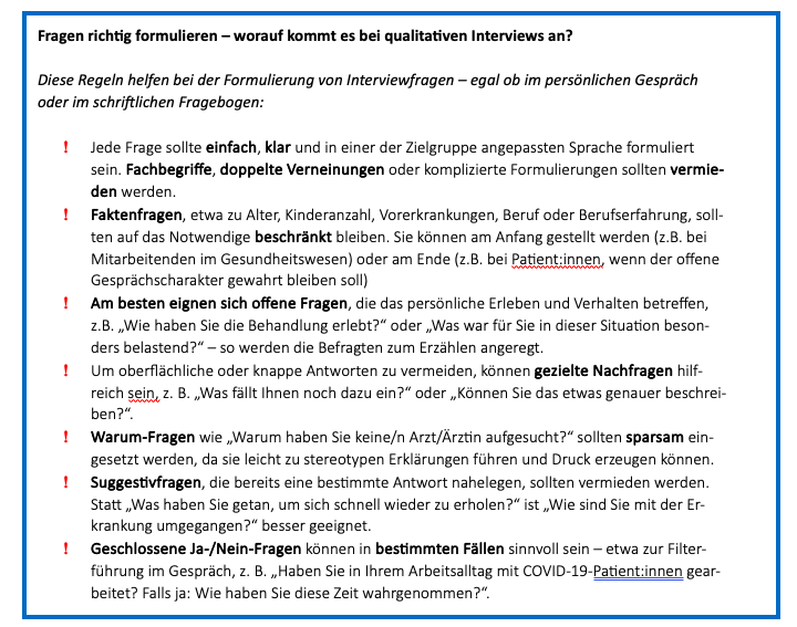 Fragen richtig formulieren - worauf kommt es bei qualitativen Interviews an?